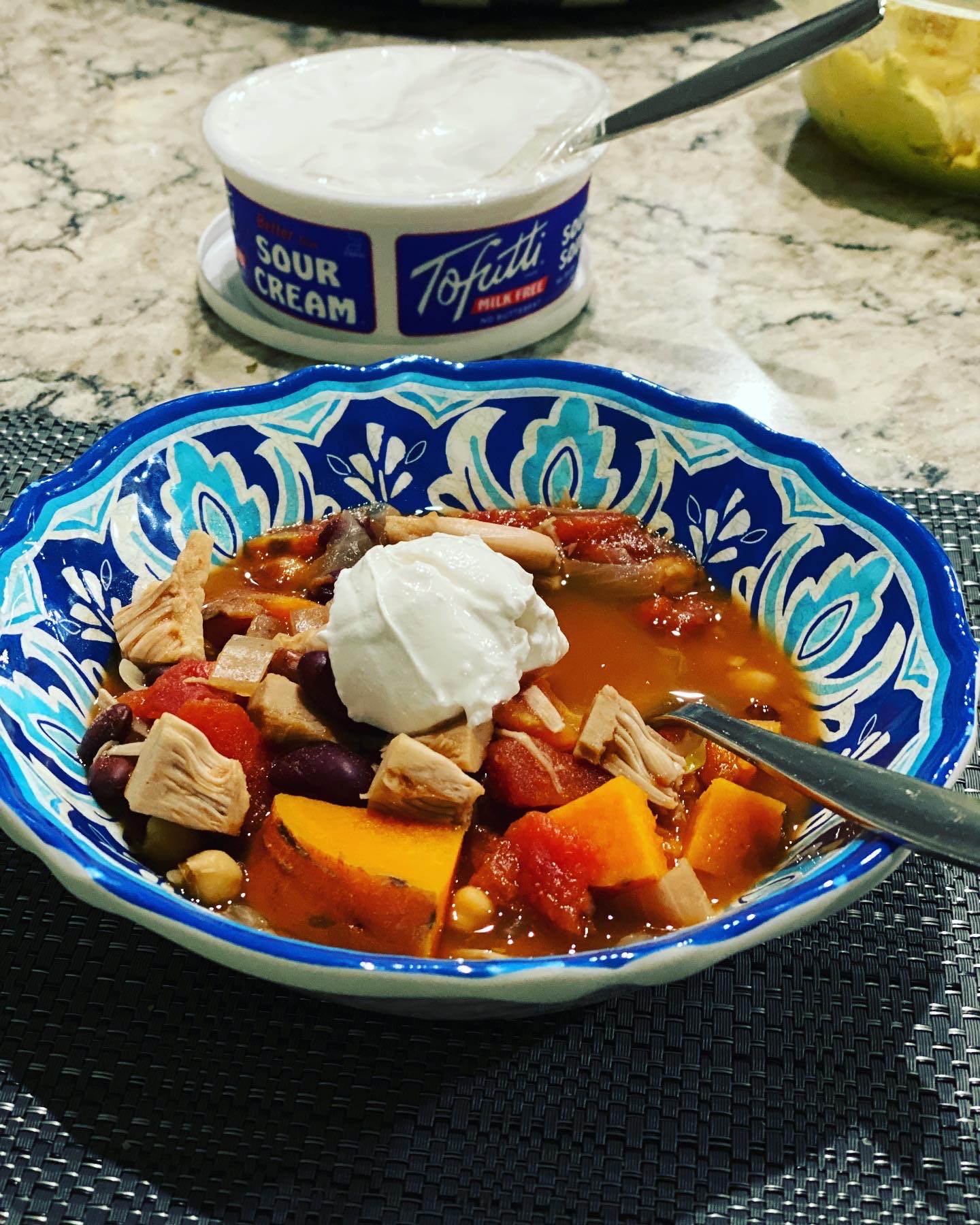 4 bean chili with jackfruit