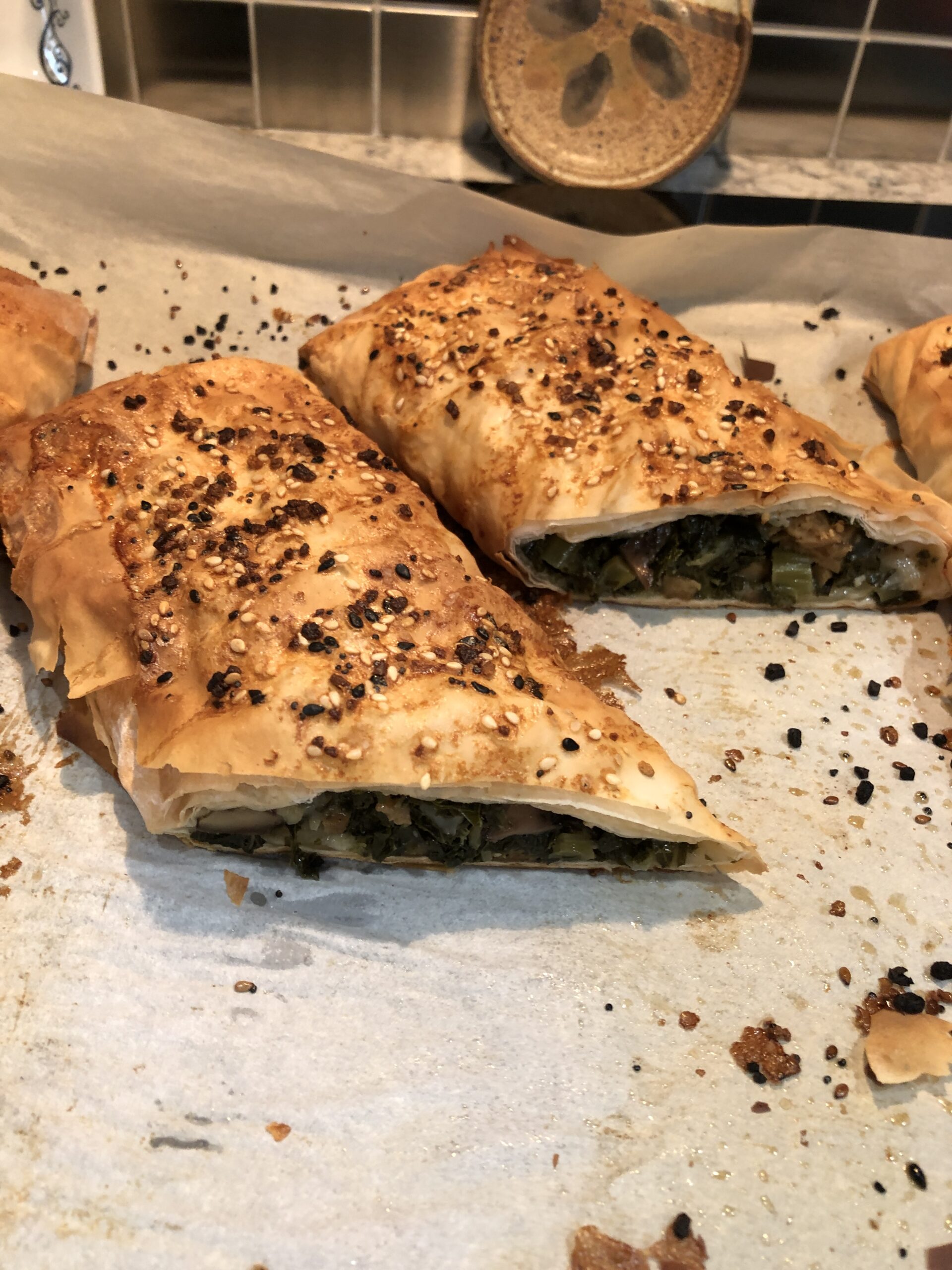 Mediterranean phyllo dough wraps