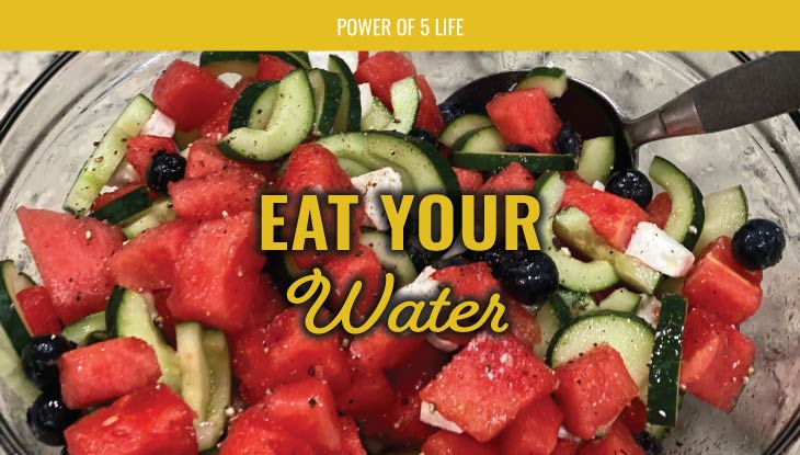 watermelon cucumber salad - recipe to "eat your water"