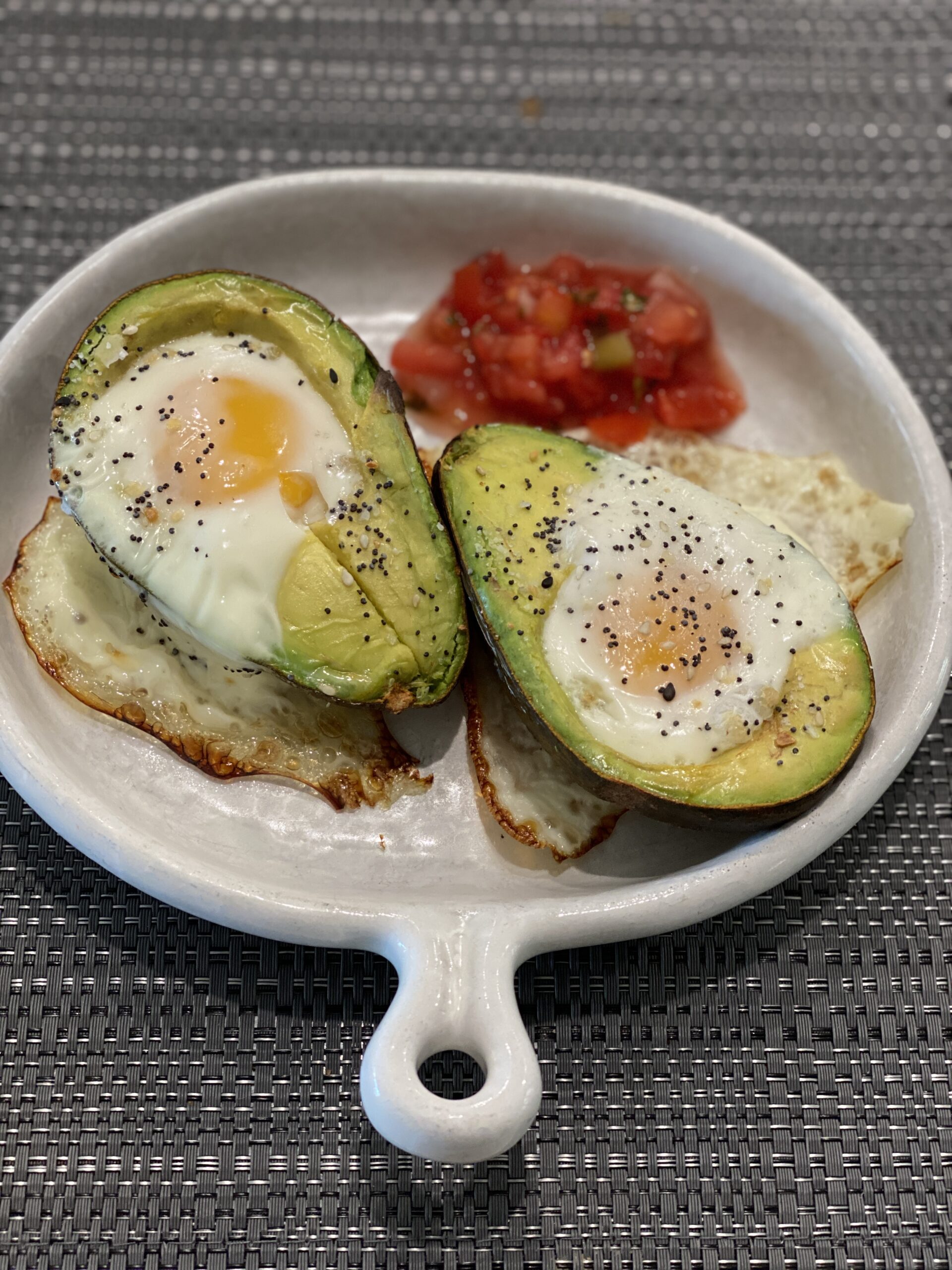 eggs baked in half avocado