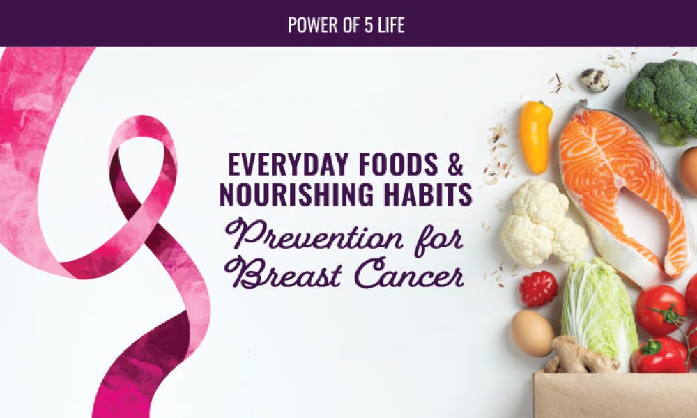pink ribbon & healthy foods for breast health - blog post for breast cancer awareness