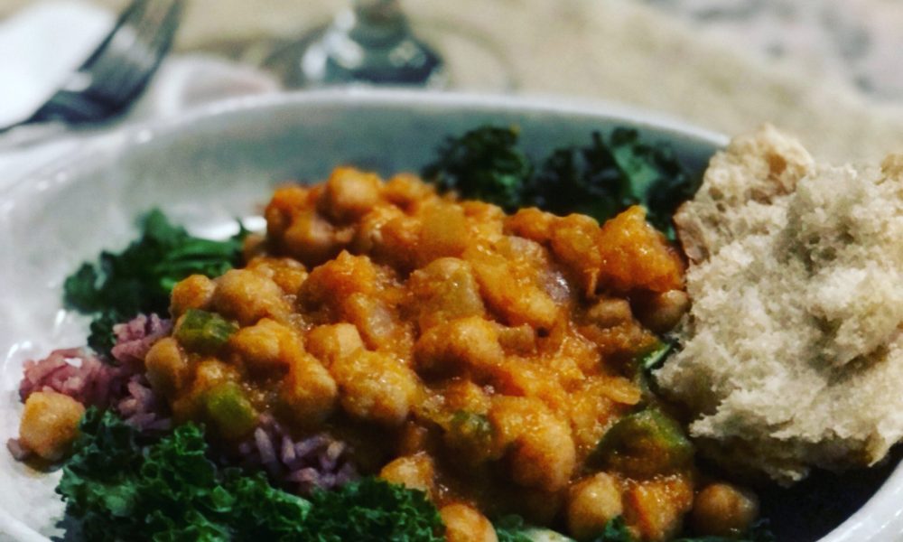curry chickpeas with butternut squash