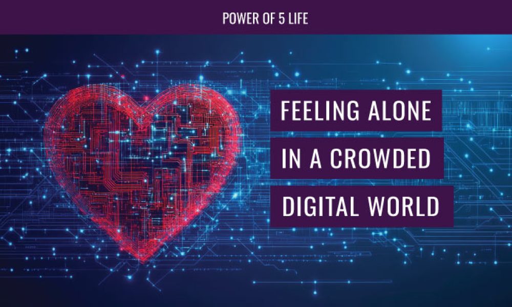 data lines and a heart for a blog post about feeling alone in a digital world