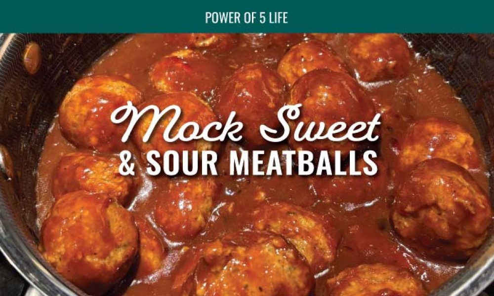photo of mock sweet and sour meatballs - a vegan recipe by Melissa Bernstein