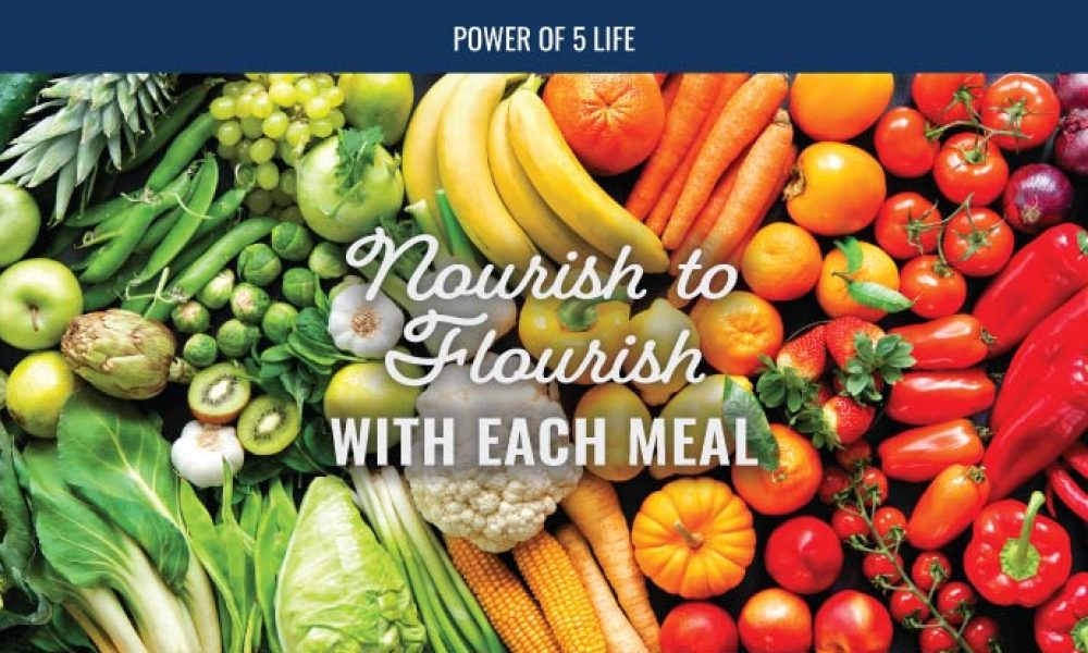 colorful array of fruit and vegetables for a blog post of nourish to flourish for National Wellness Month