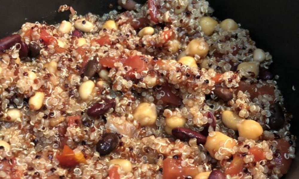 quinoa with diced tomatoes and beans