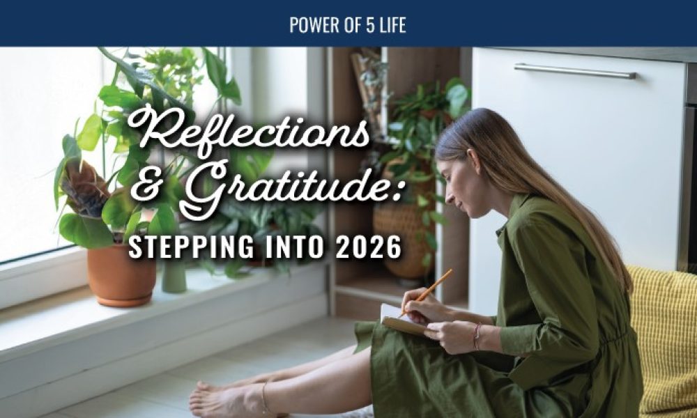a woman journaling for a blog post about reflections and gratitude, stepping into 2026