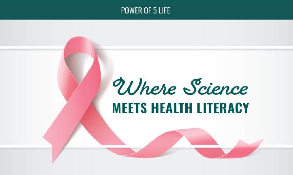 pink ribbon for a blog post about Where Science Meets Health Literacy in Breast Cancer Awareness Month