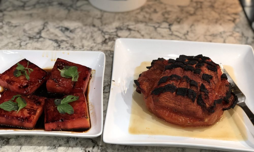 summer salad with roasted watermelon