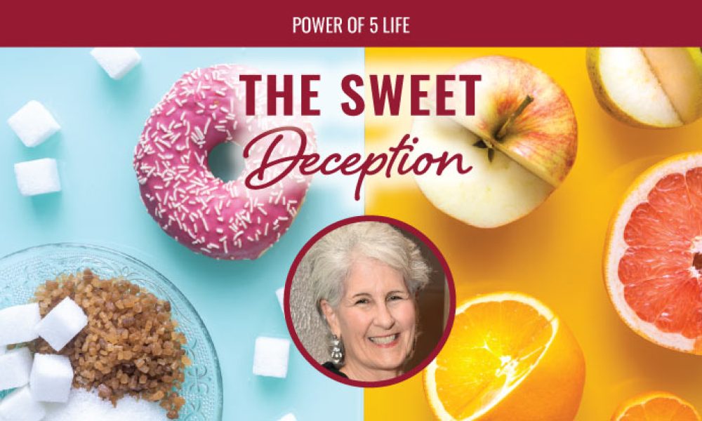 blog post about sugar - the sweet deception - showing donuts and fruit