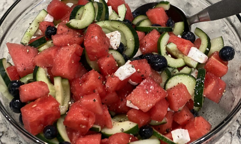 watermelon, berry & feta salad