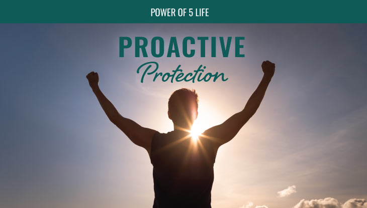 photo of a man with his arms up celebrating the success of taking proactive protection toward his health