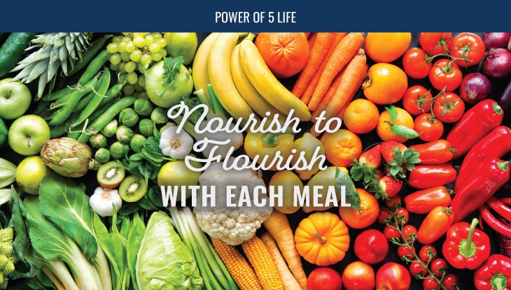 colorful array of fruit and vegetables for a blog post of nourish to flourish for National Wellness Month
