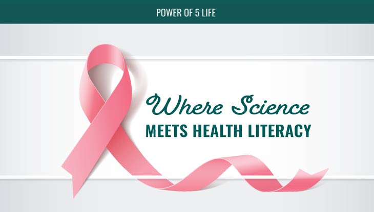 pink ribbon for a blog post about Where Science Meets Health Literacy in Breast Cancer Awareness Month