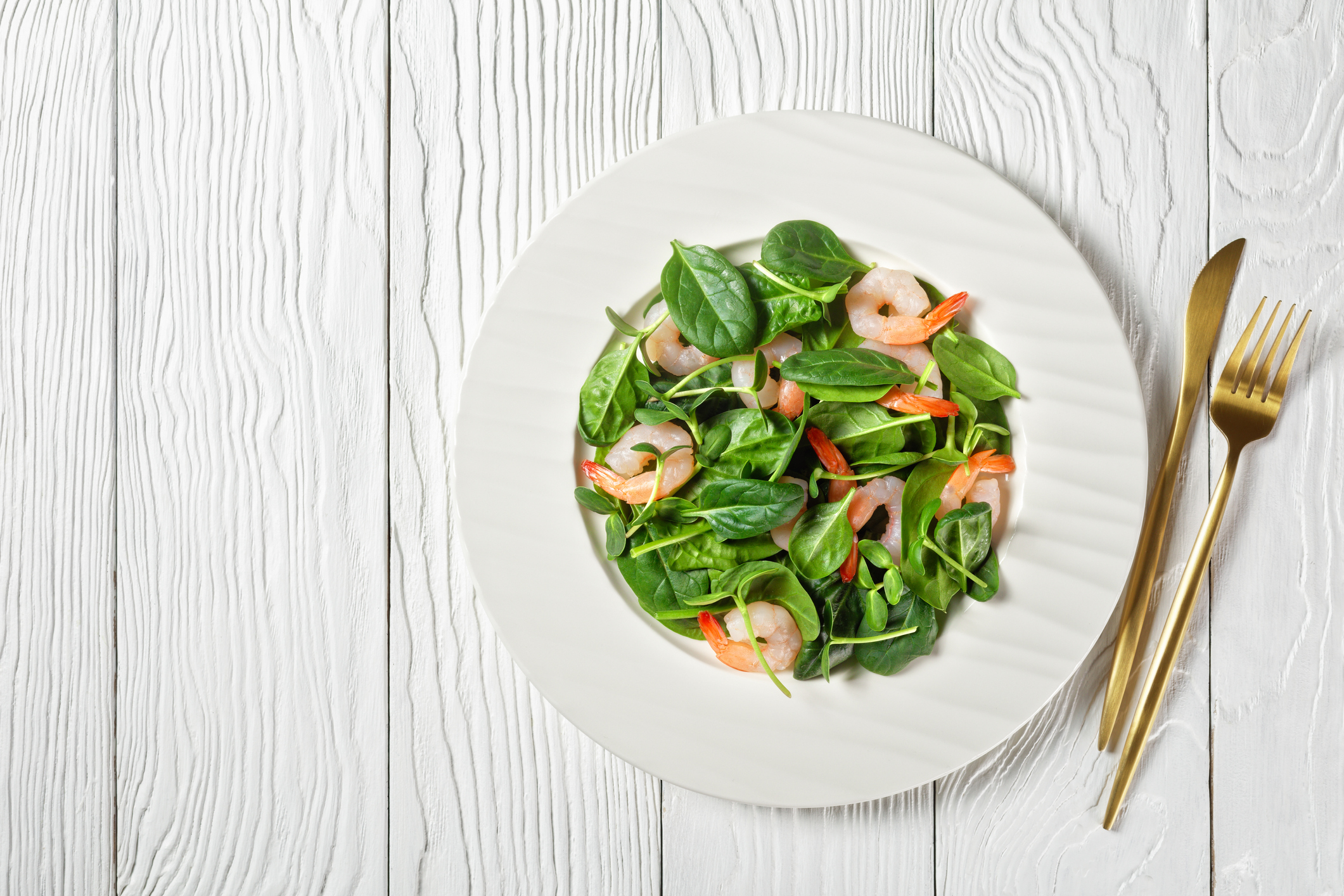 spinach Catalan with shrimp