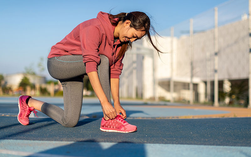 woman about to exercise